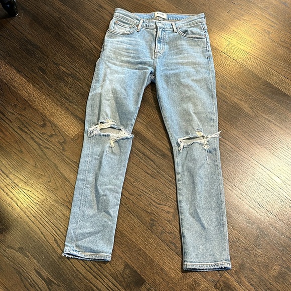 Agolde Toni Pristine Blue Mid Rise Straight Leg Jeans Women’s Size 26 - Picture 3 of 12